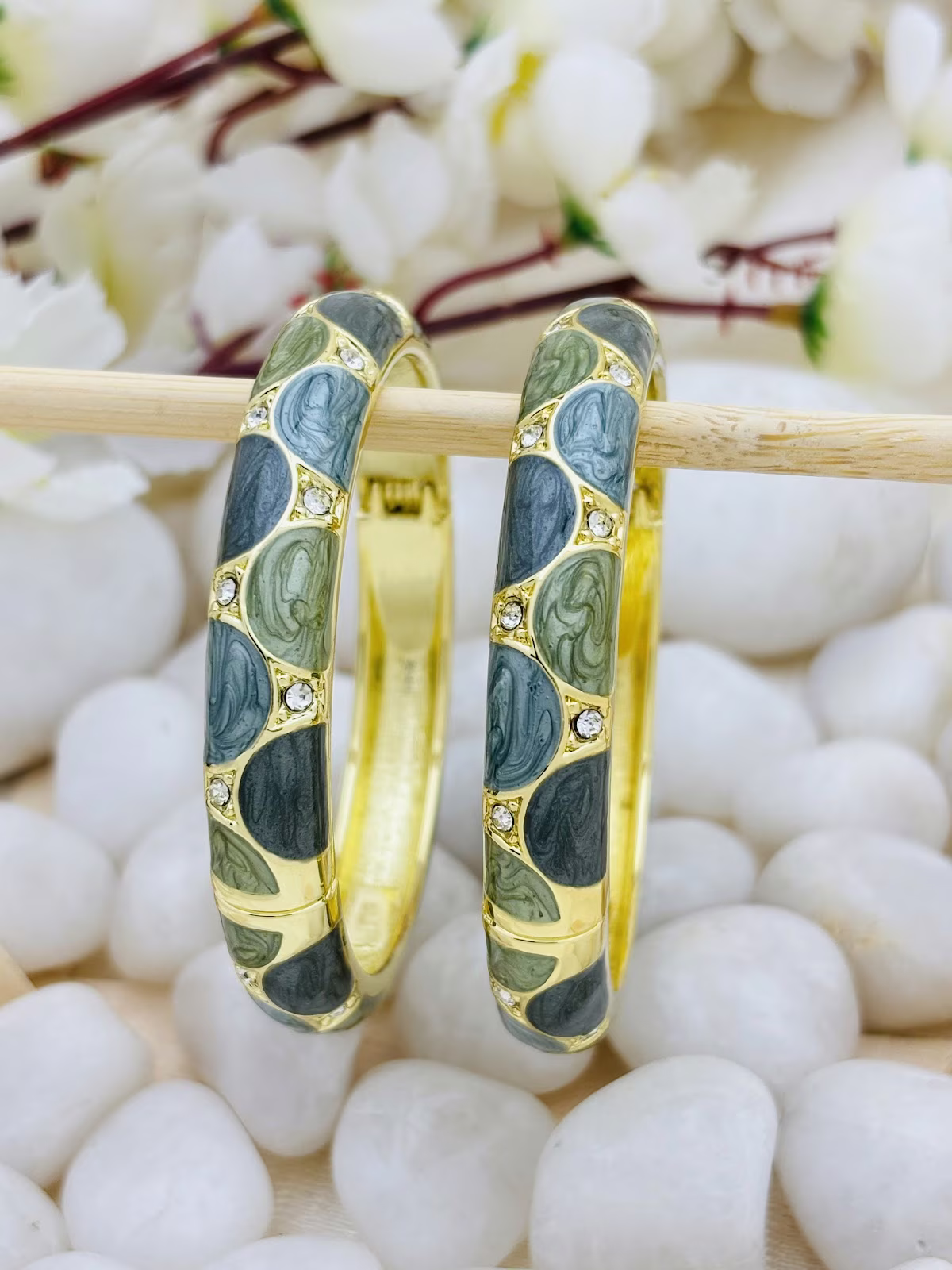 Regal Petal Meenakari – Sage Green