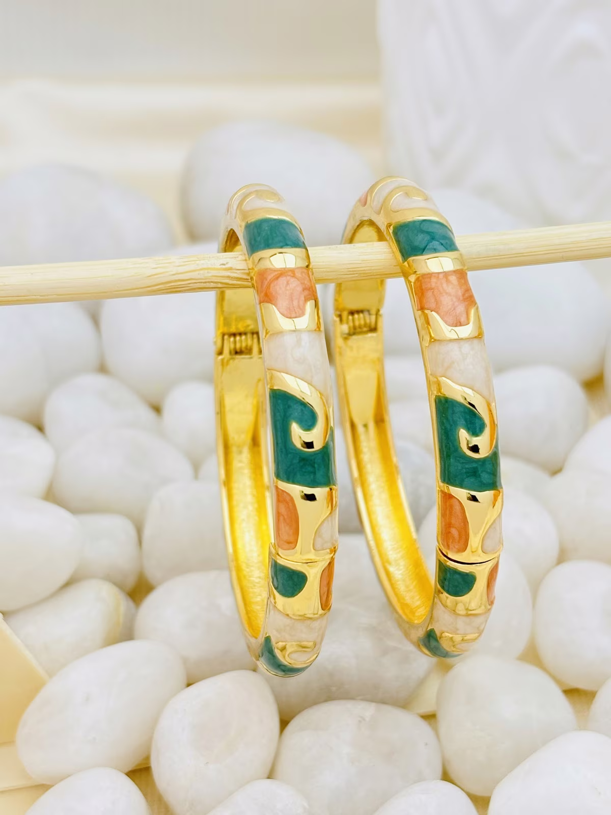 Classic Curl Meenakari – Gold Plated