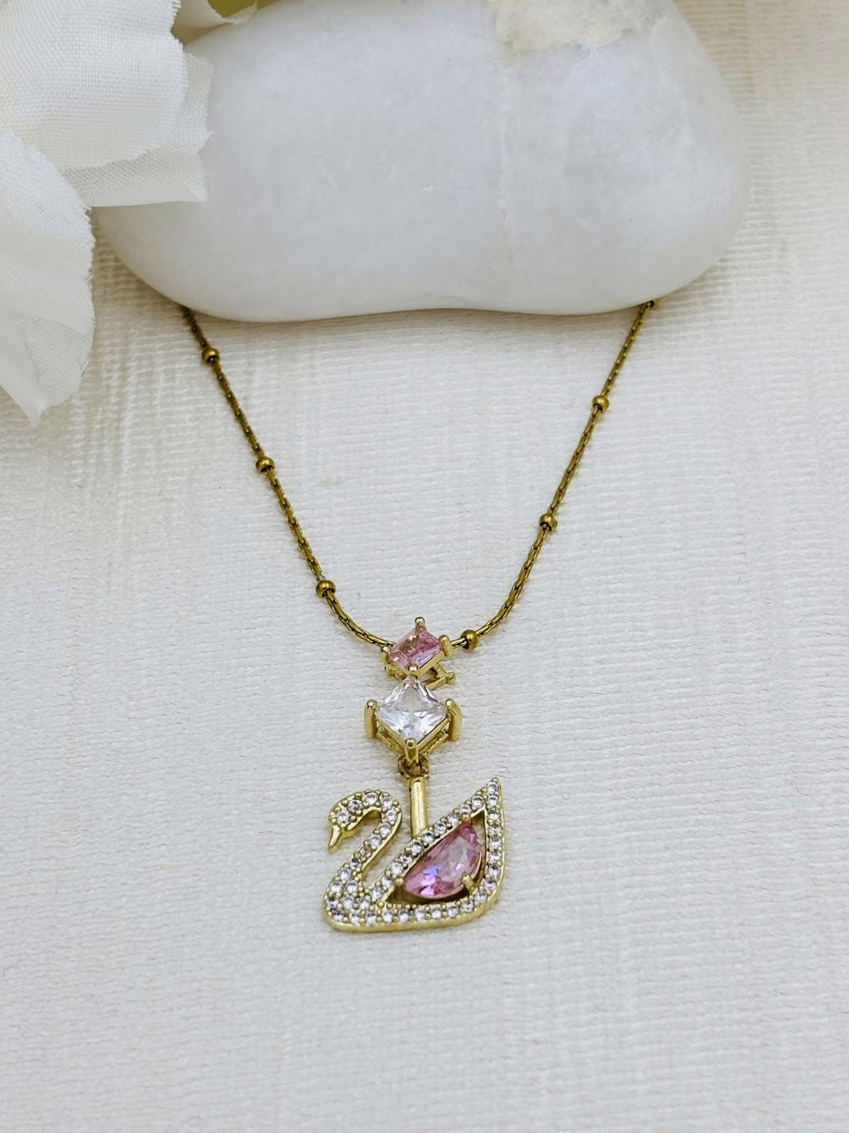 Blush Swan Pendant