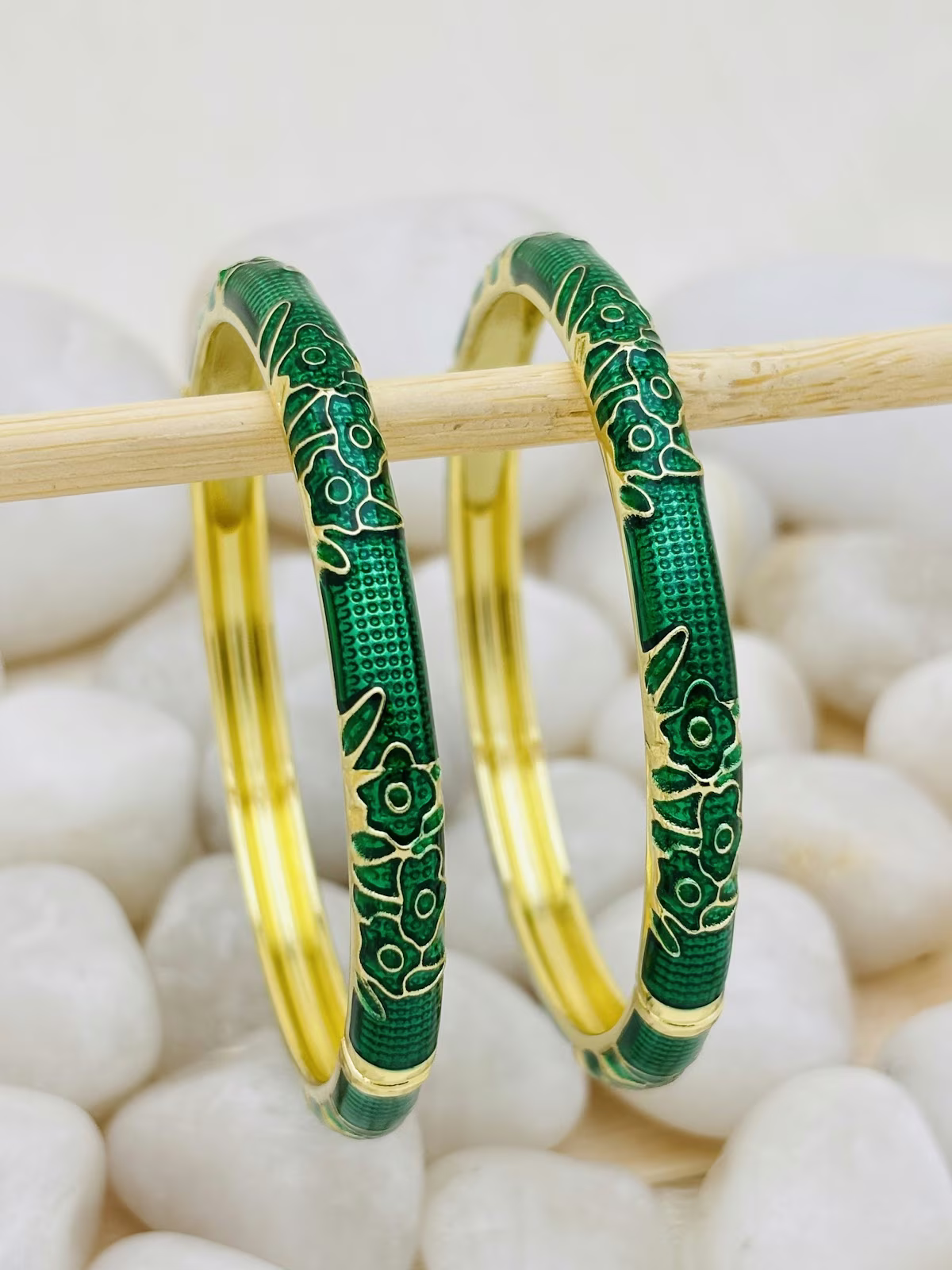 Vine Meenakari Kada – Emerald Green