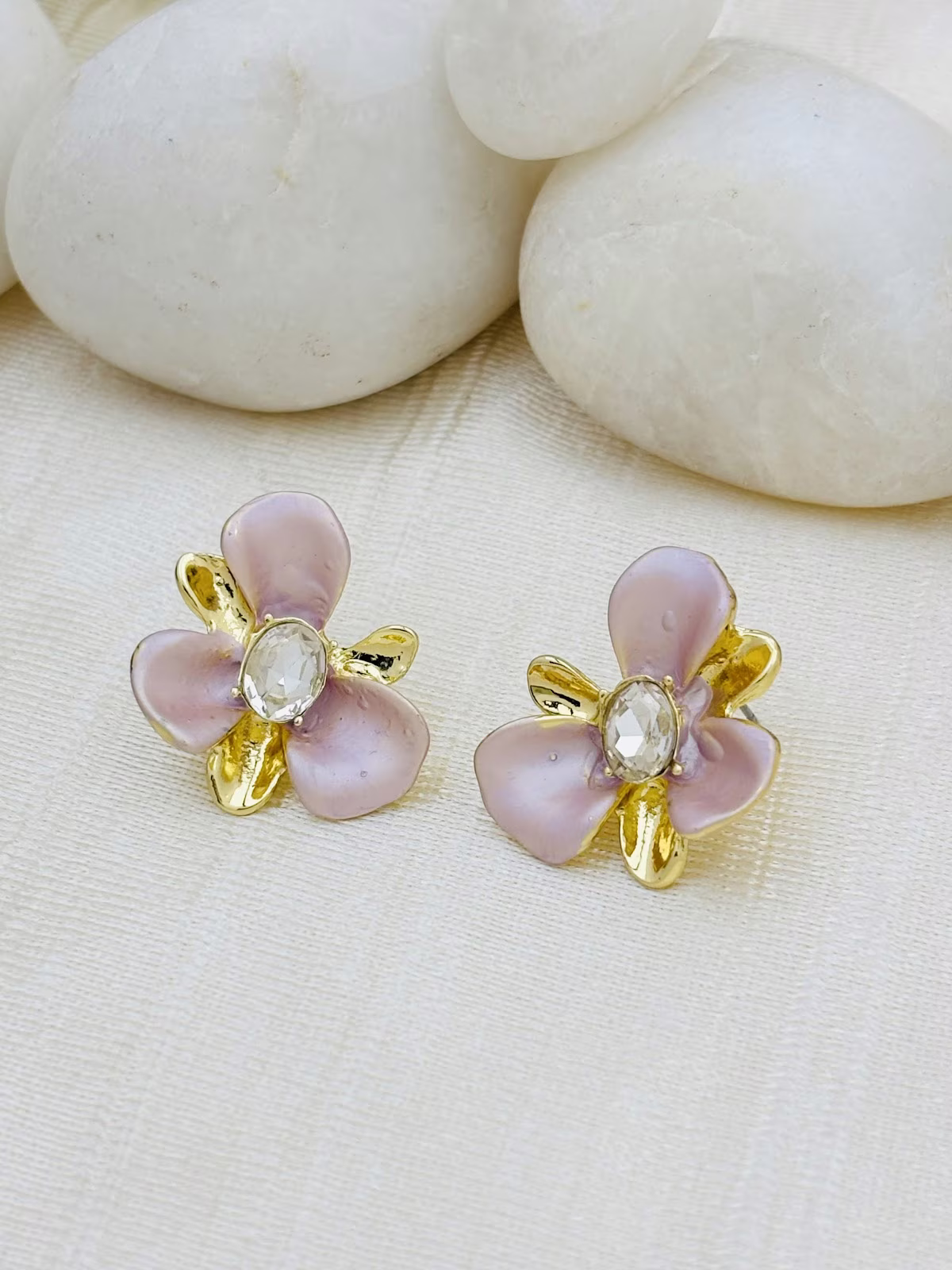 Orchid Enamel Studs