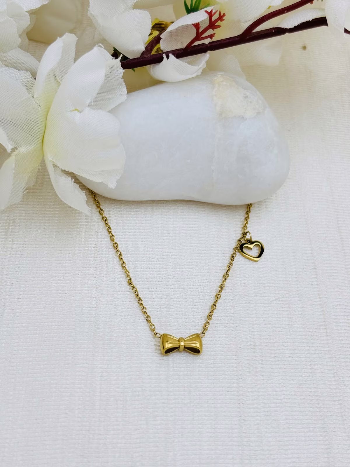 Bow Heart Pendant