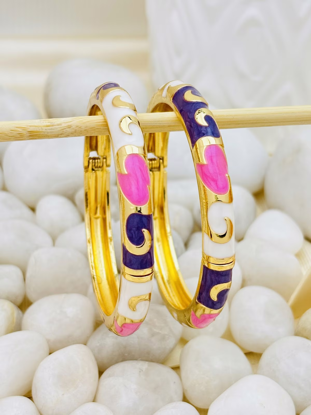 Royal Scroll Meenakari – Purple Pink
