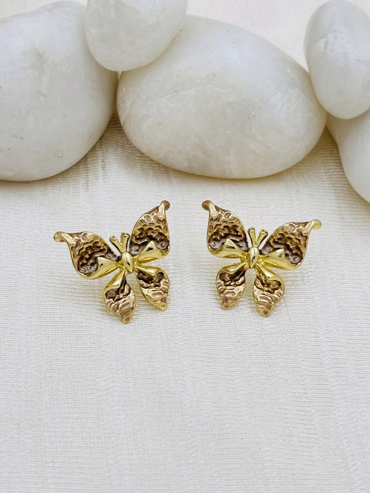 Butterfly Enamel Studs – Brown