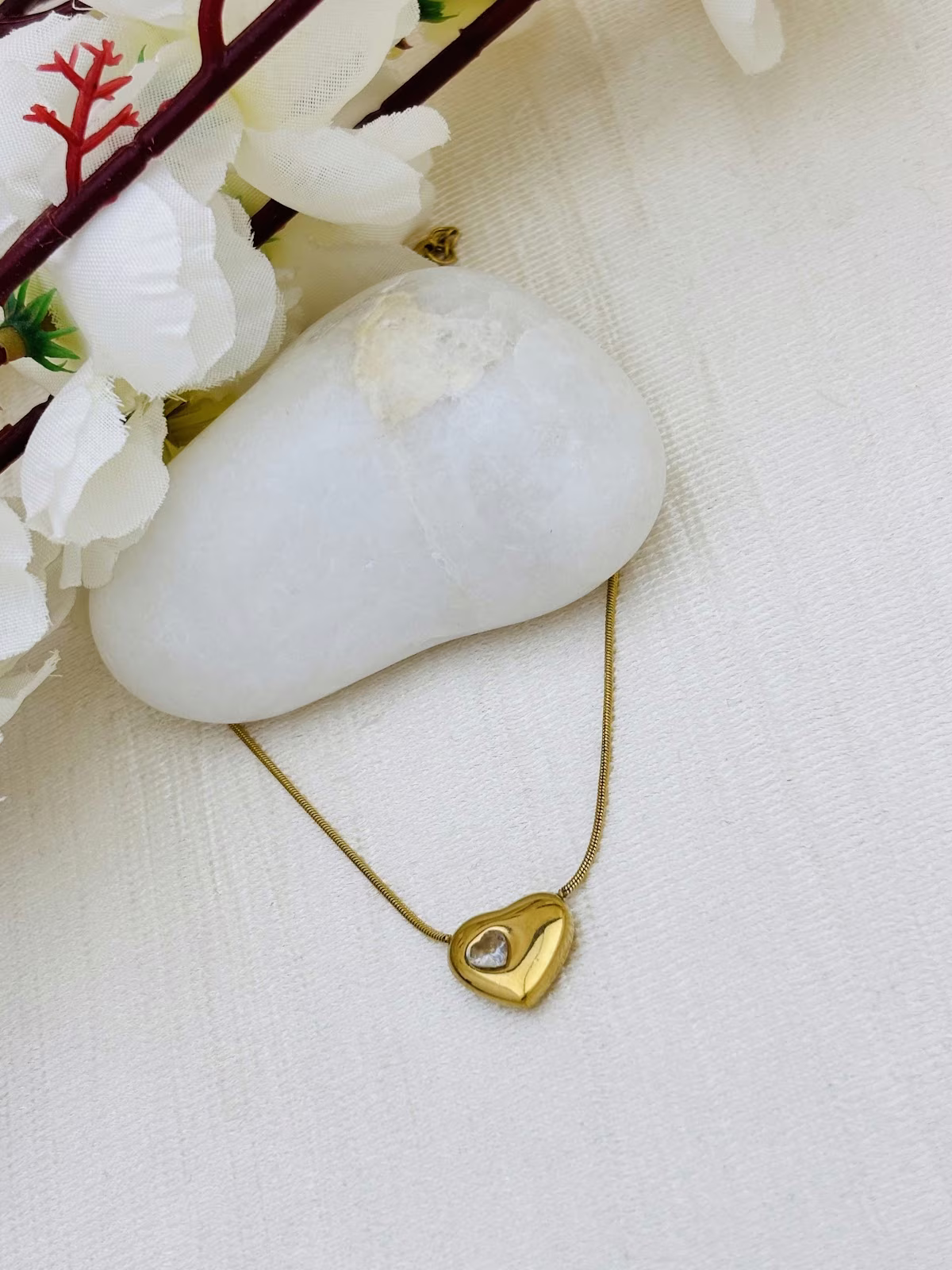 Inset Crystal Heart