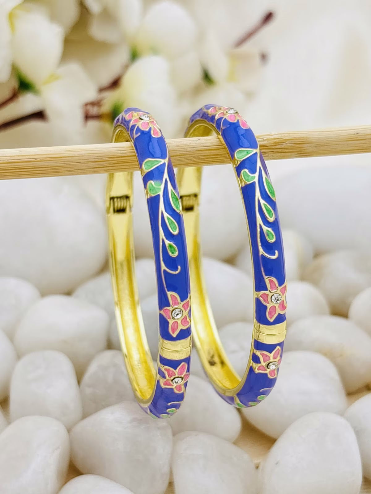 Blossom Meenakari Kada – Royal Blue