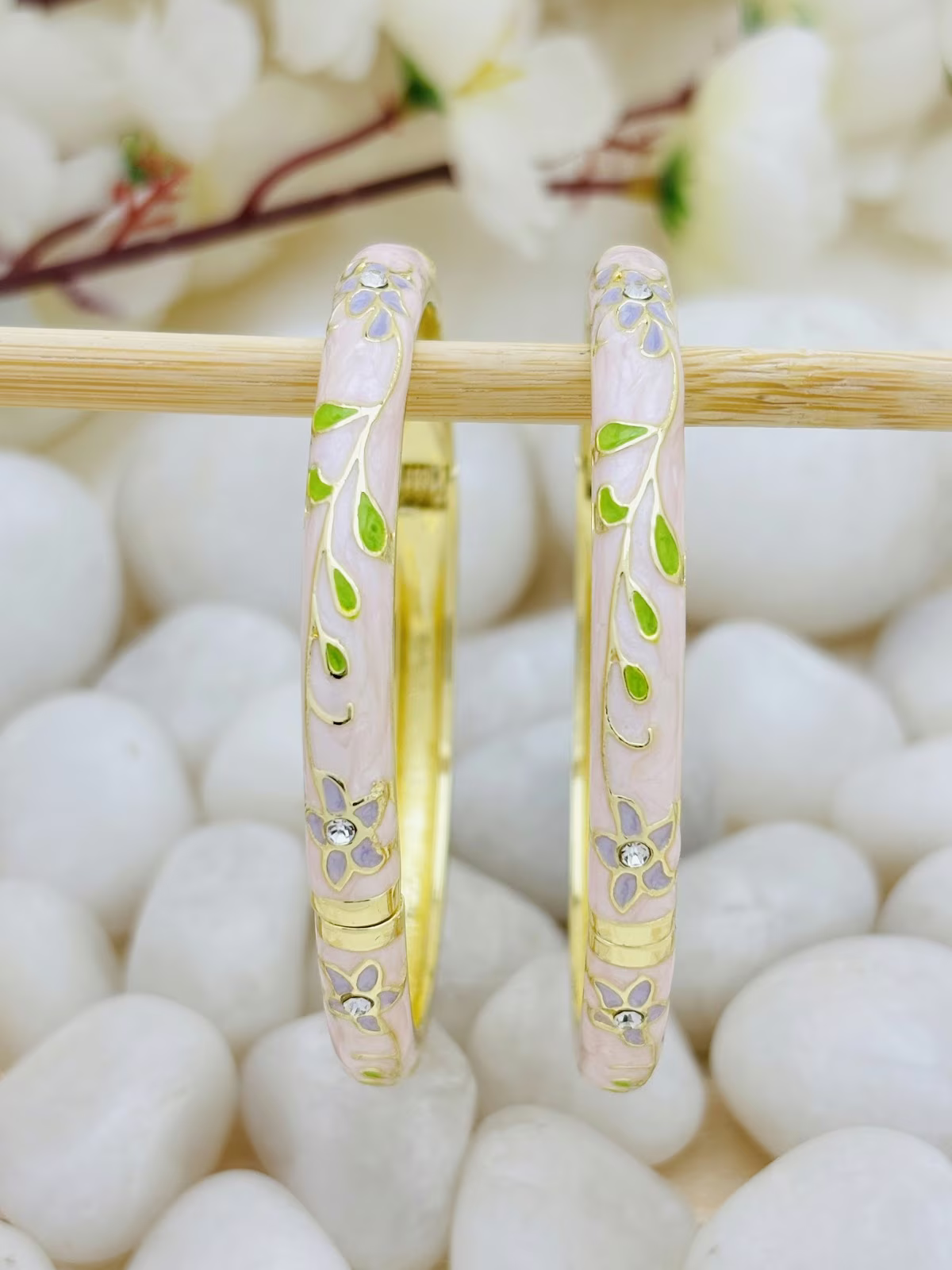 Pastel Meenakari Kada – Soft Pink