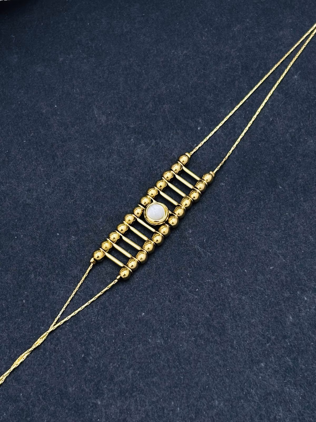 Gem Rail Bracelet – White