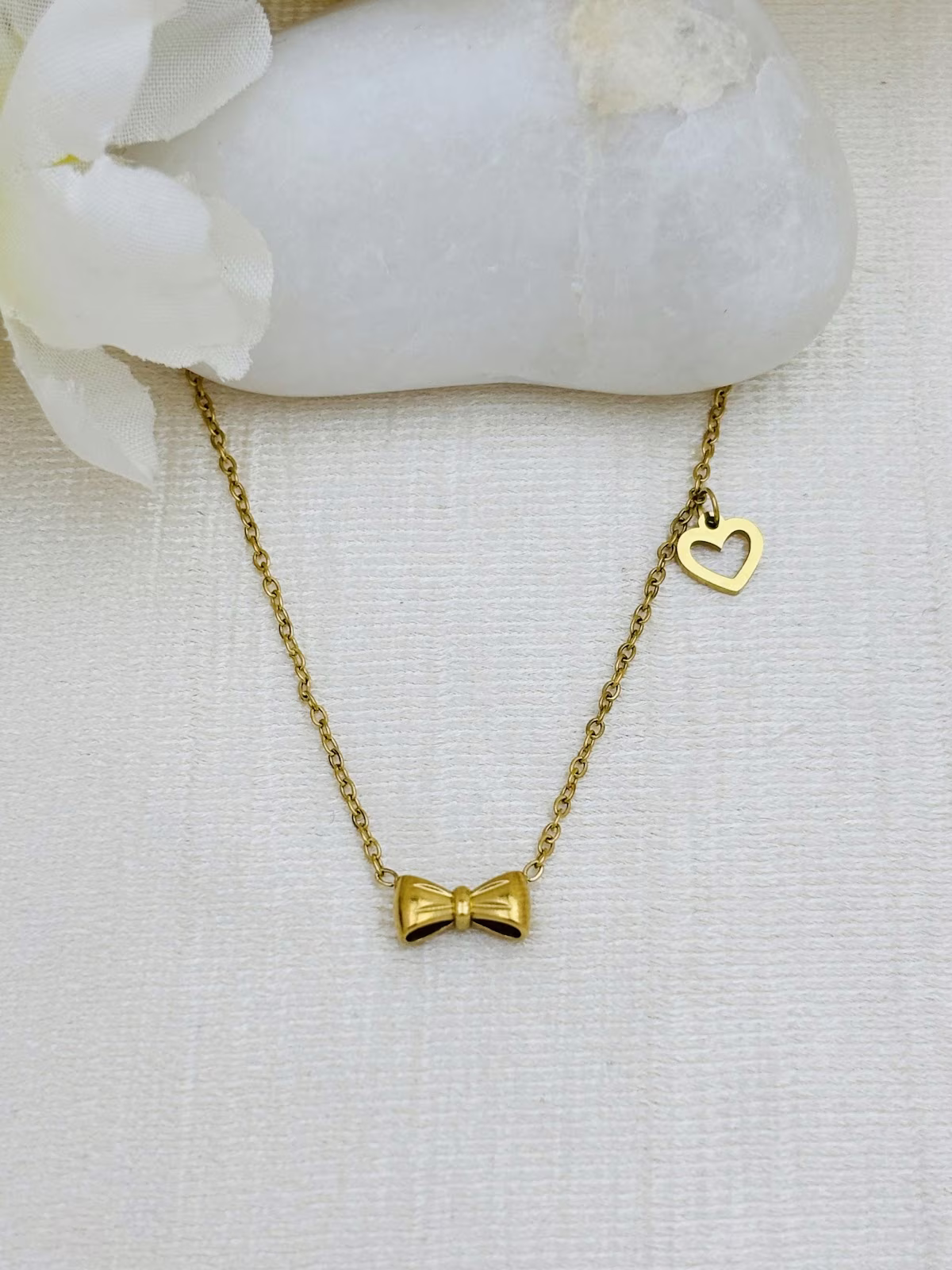 Bow Heart Pendant