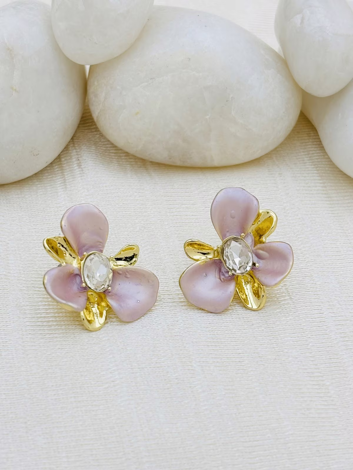 Orchid Enamel Studs