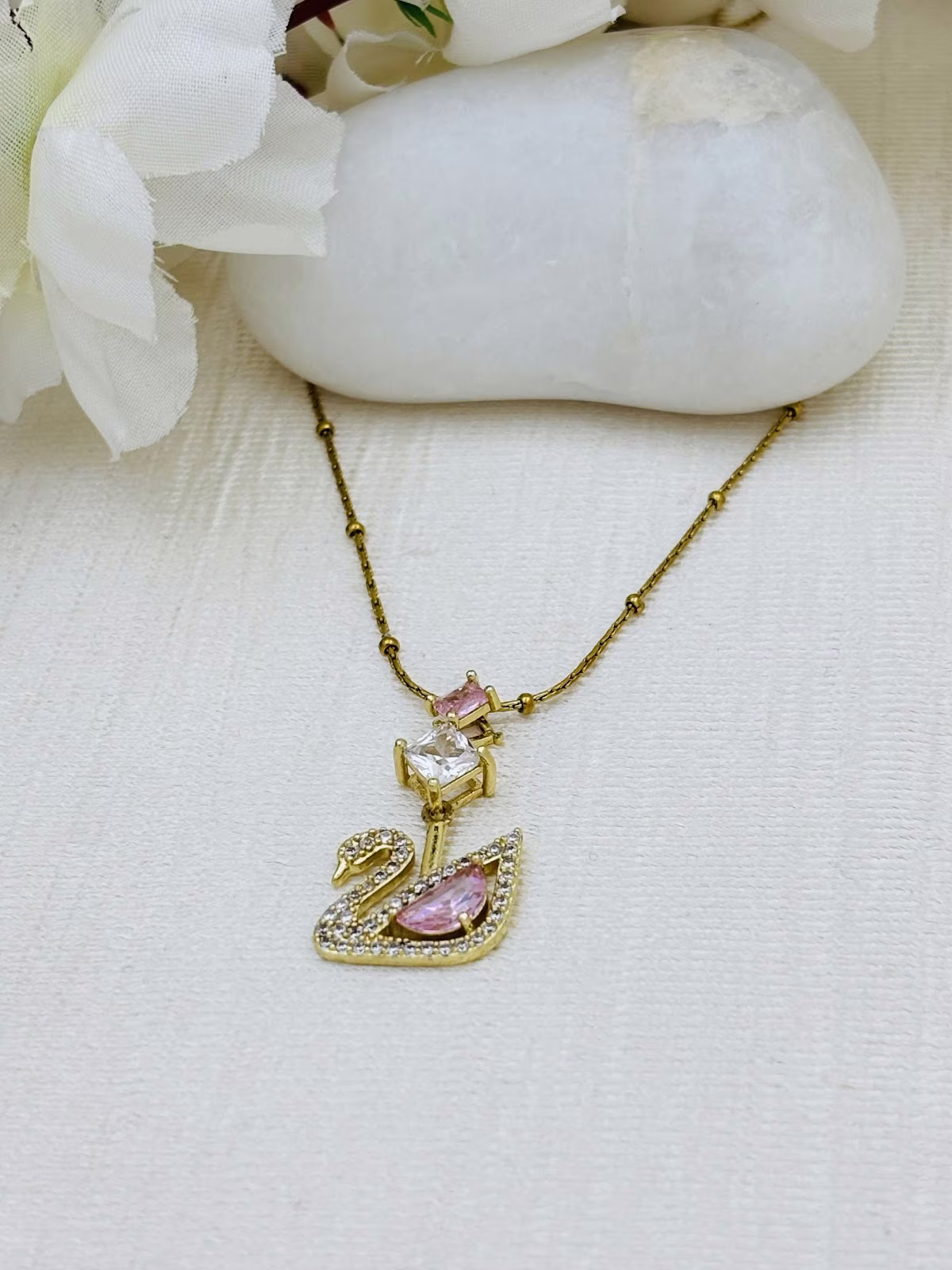 Blush Swan Pendant