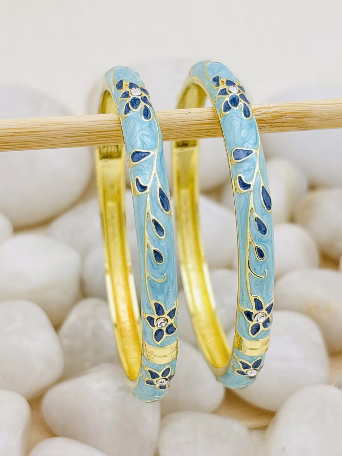 Garden Meenakari Kada – Powder Blue