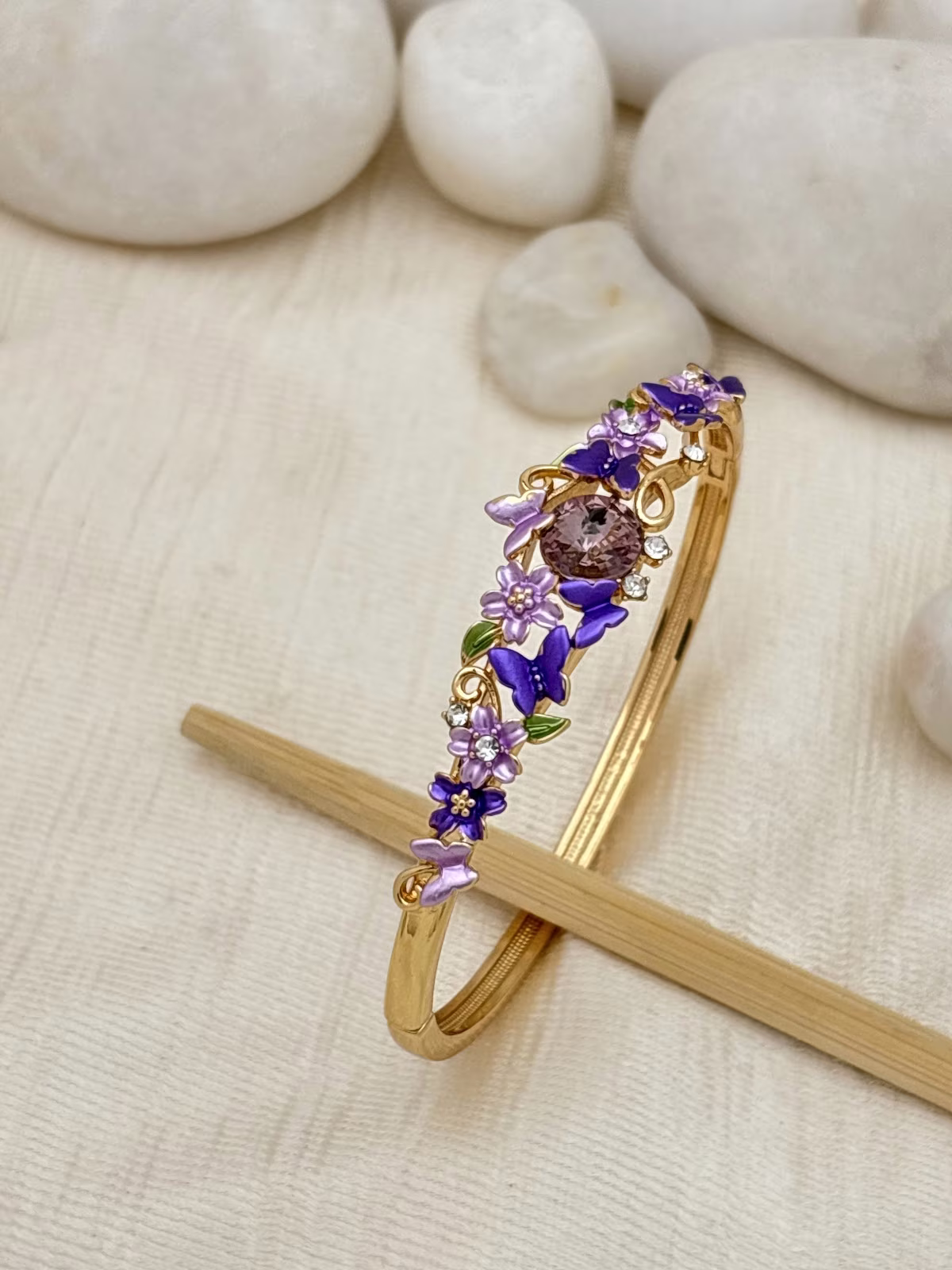 Floral Jewel Bracelet – Purple