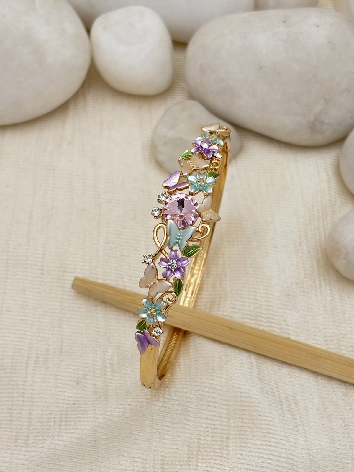 Floral Jewel Bracelet – Pink
