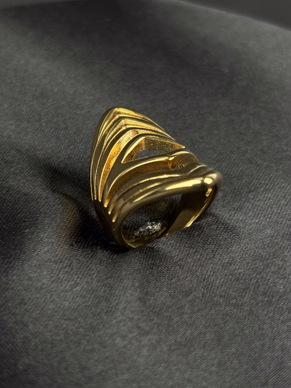 Golden Chevron Ring