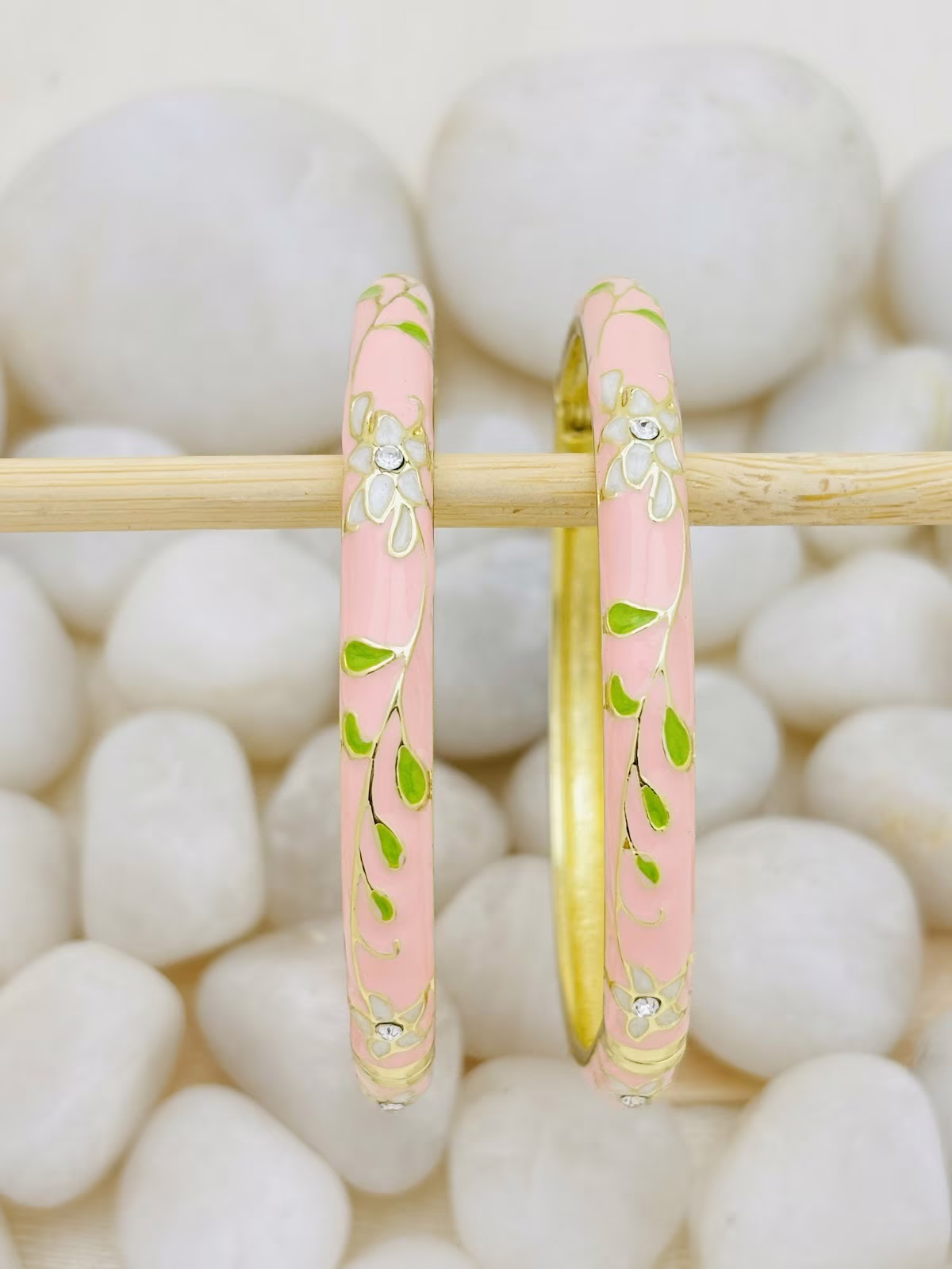 Garden Meenakari Kada – Baby Pink