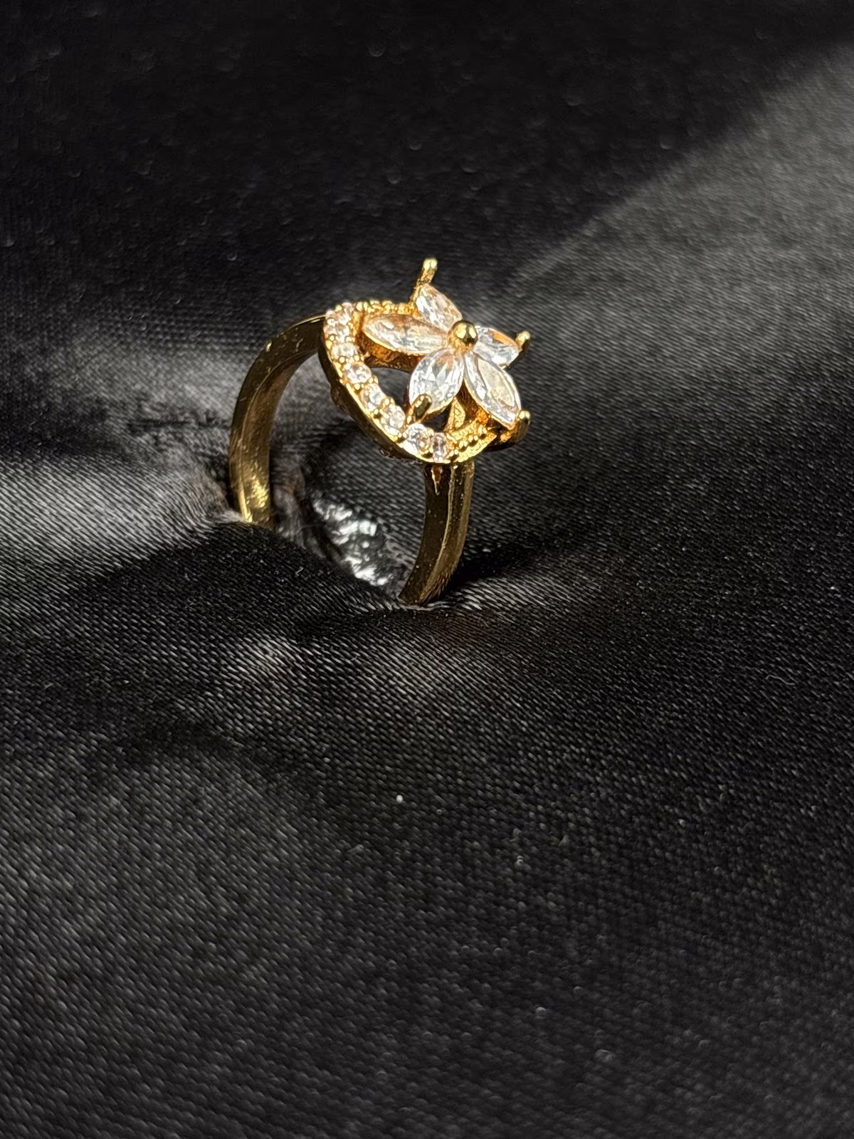 Floral Crescent Ring