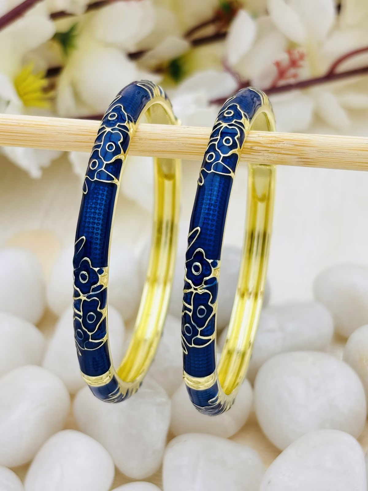 Vine Meenakari Kada – Navy Blue
