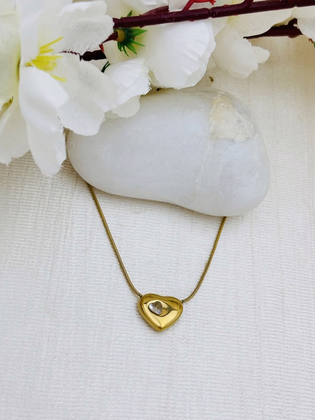 Inset Crystal Heart