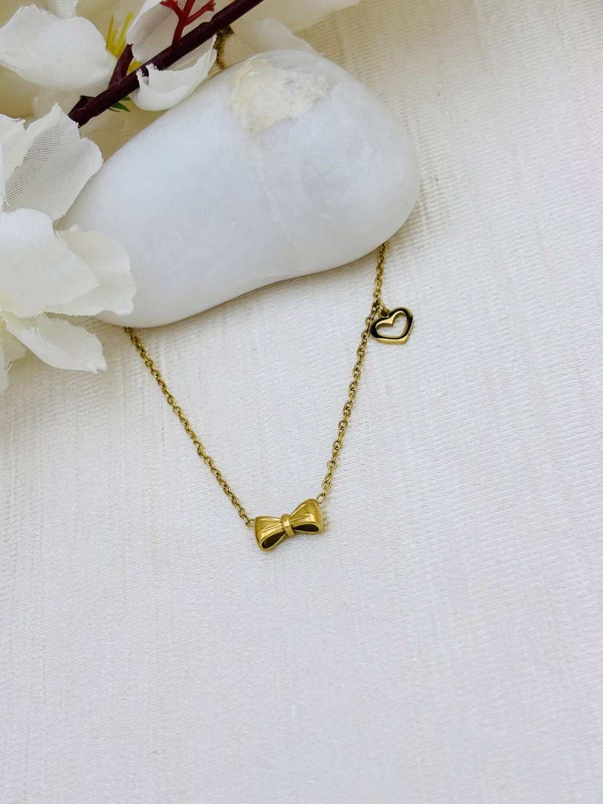 Bow Heart Pendant