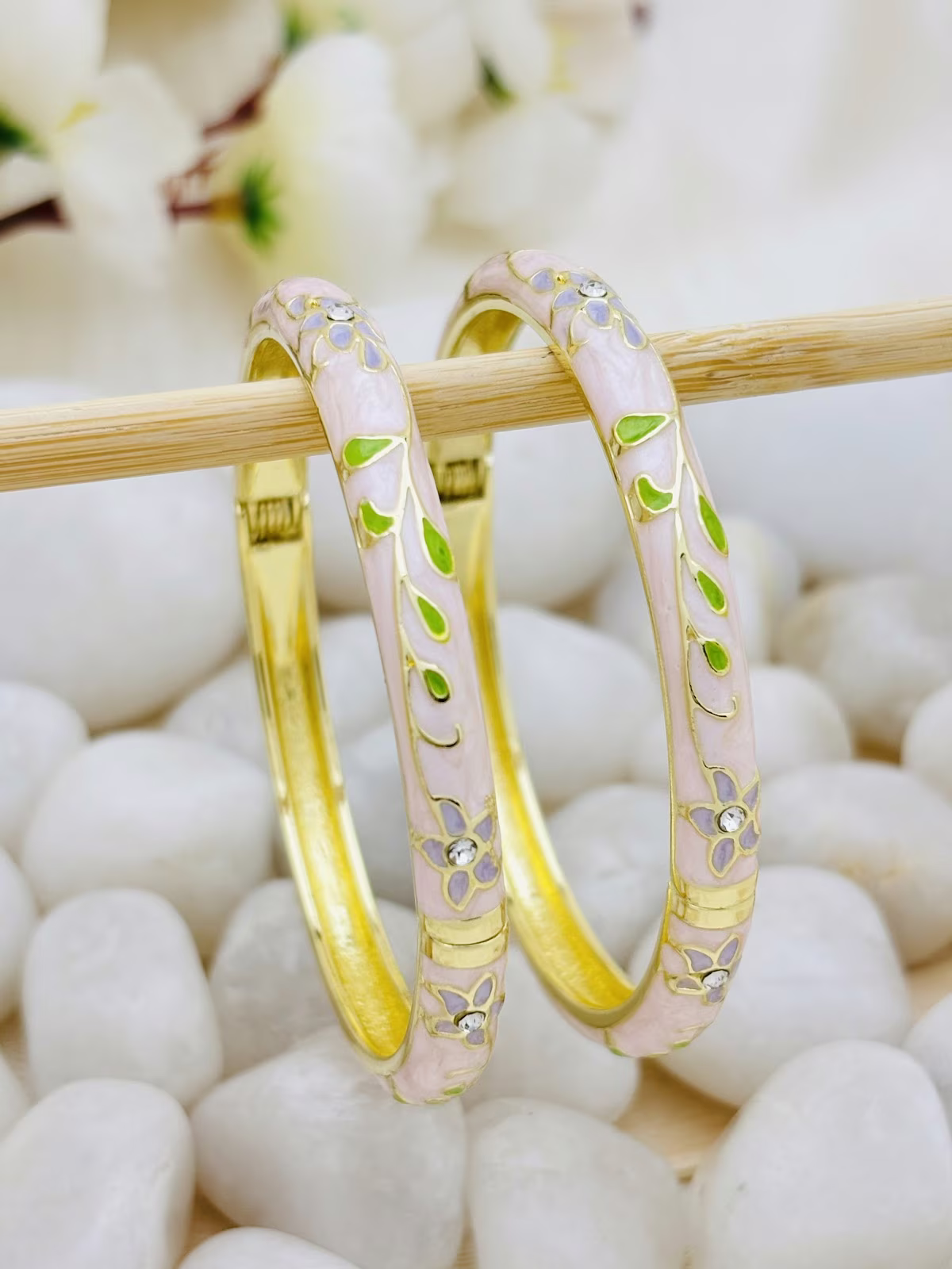 Pastel Meenakari Kada – Soft Pink