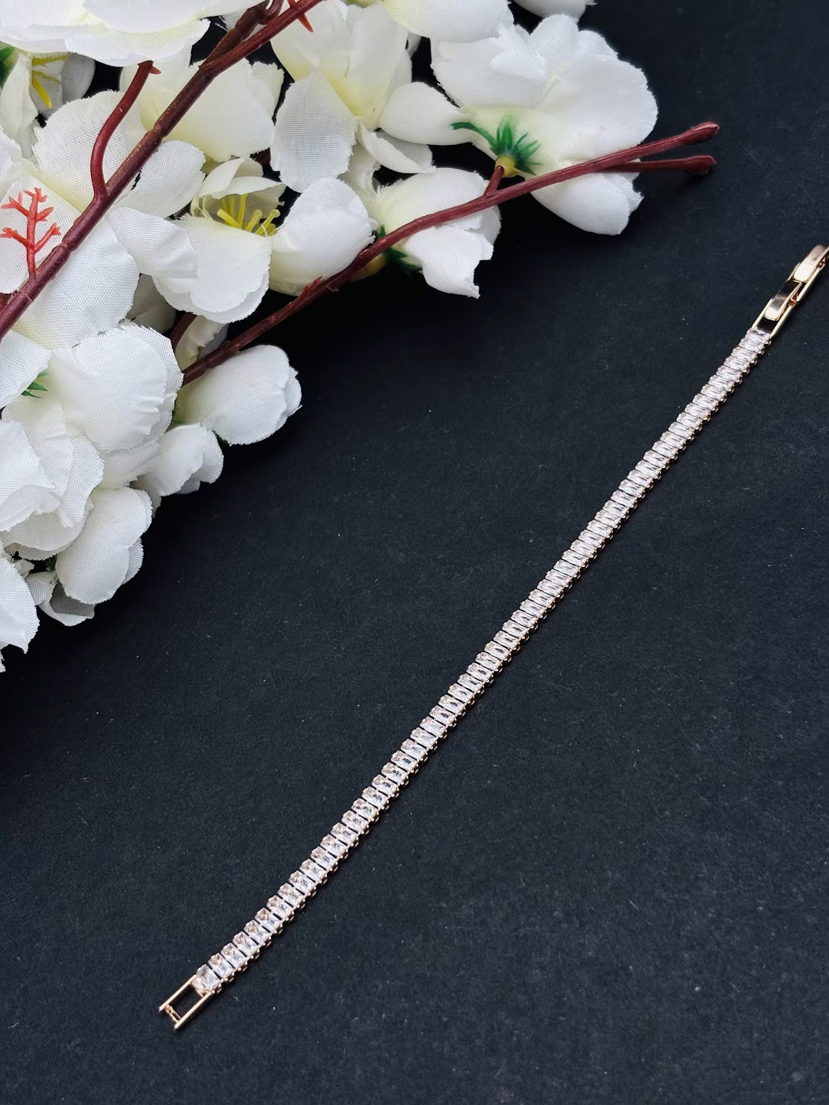 Classic Tennis Bracelet – Rose-Gold Plated
