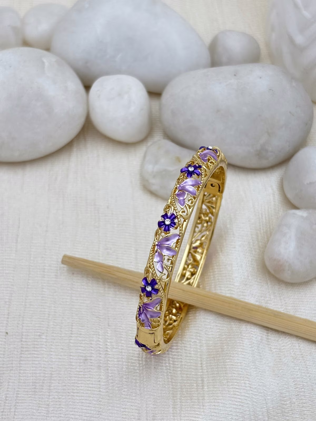 Petal Cluster Bracelet – Purple
