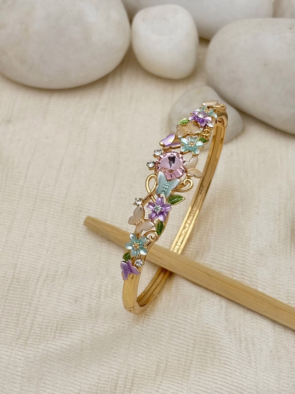Floral Jewel Bracelet – Pink