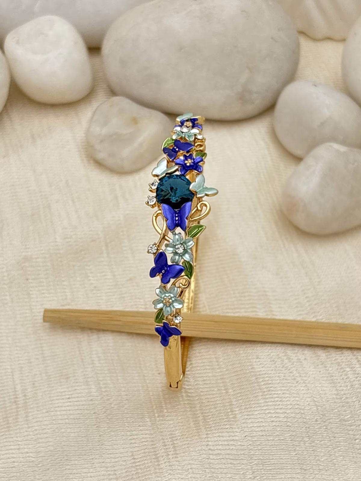 Floral Jewel Bracelet – Blue