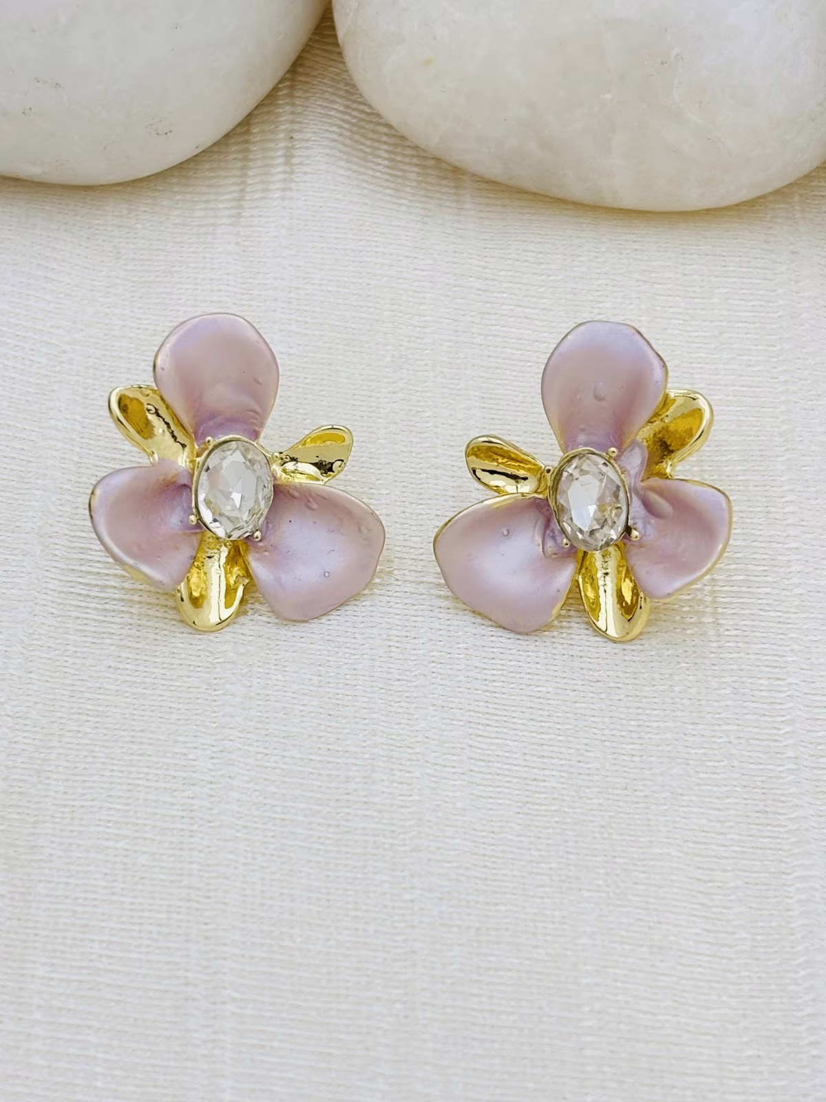 Orchid Enamel Studs