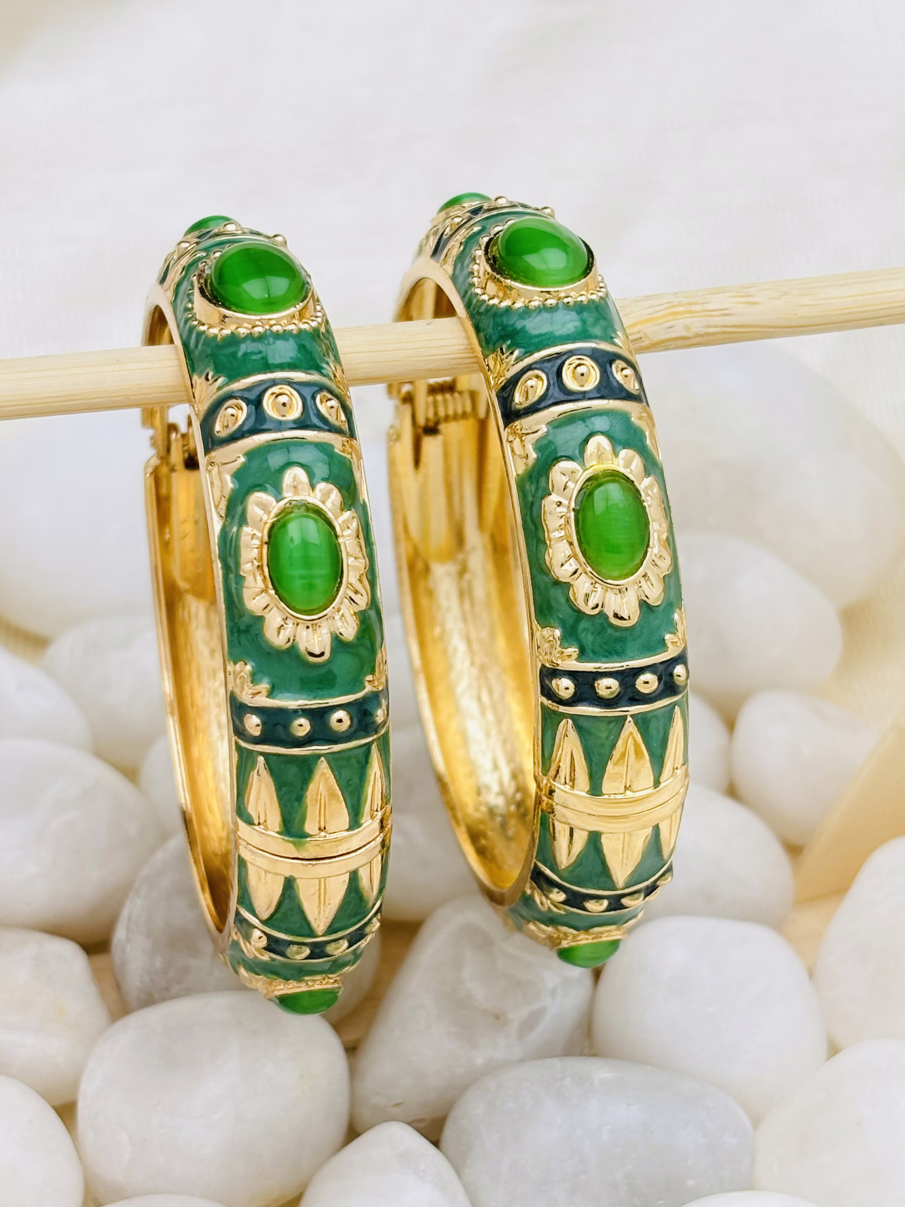 Imperial Medallion Meenakari – Emerald Teal