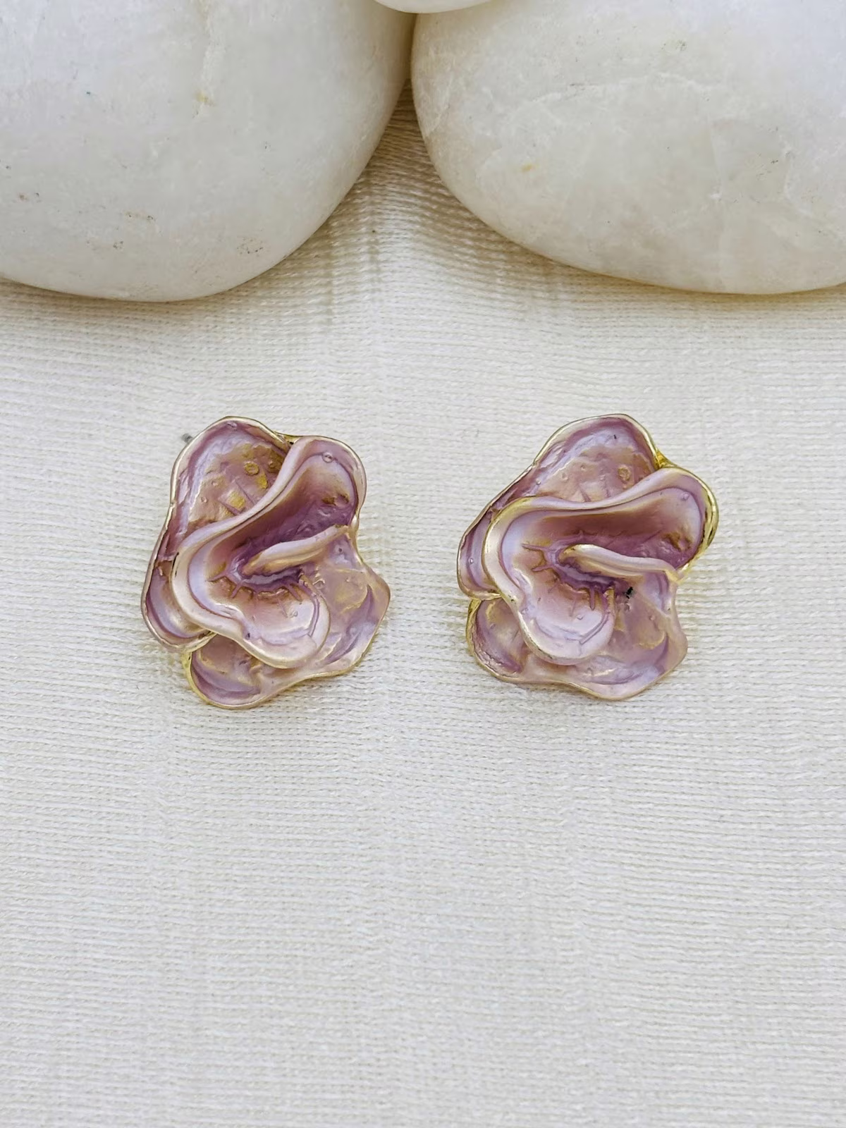 Rose Enamel Studs