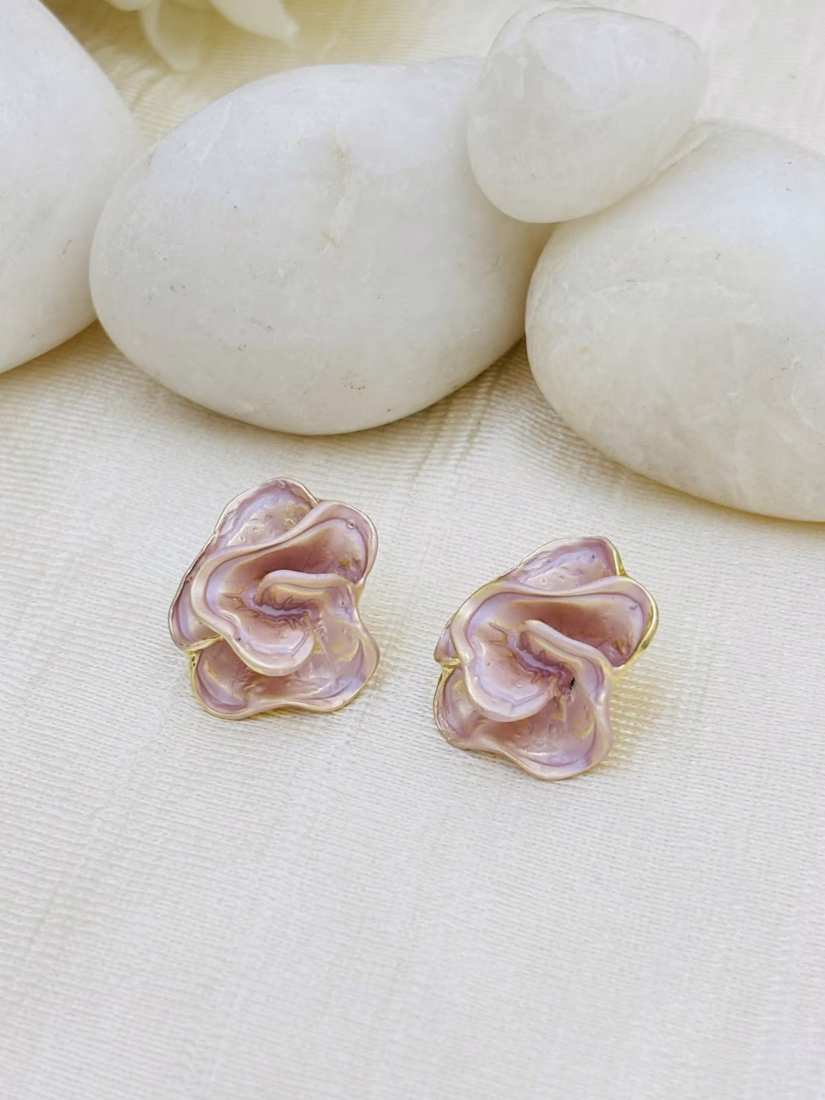 Rose Enamel Studs
