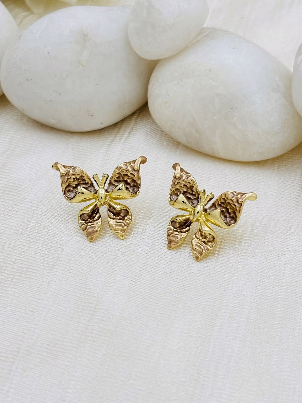 Butterfly Enamel Studs – Brown