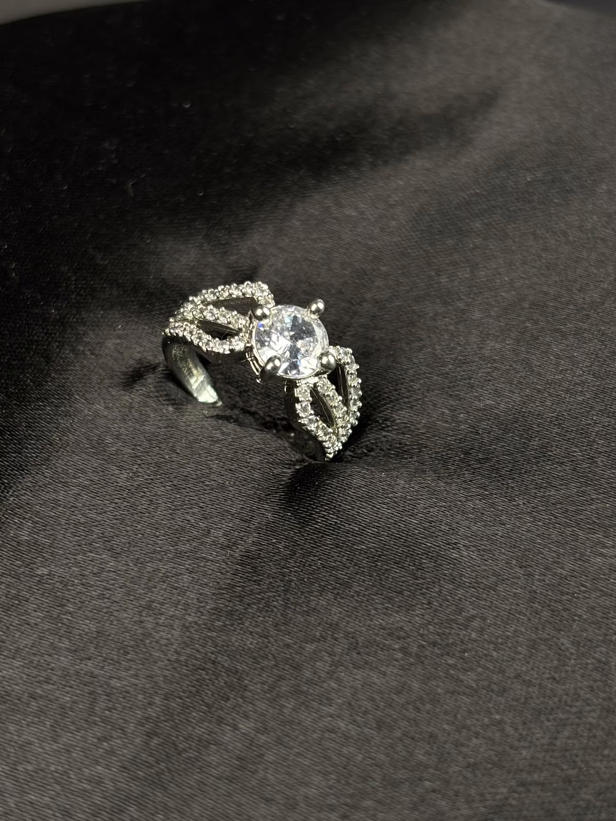 Silver Solitaire Ring