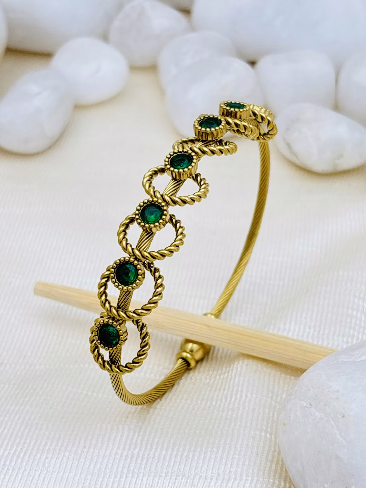 Crystal Loop Bracelet – Green