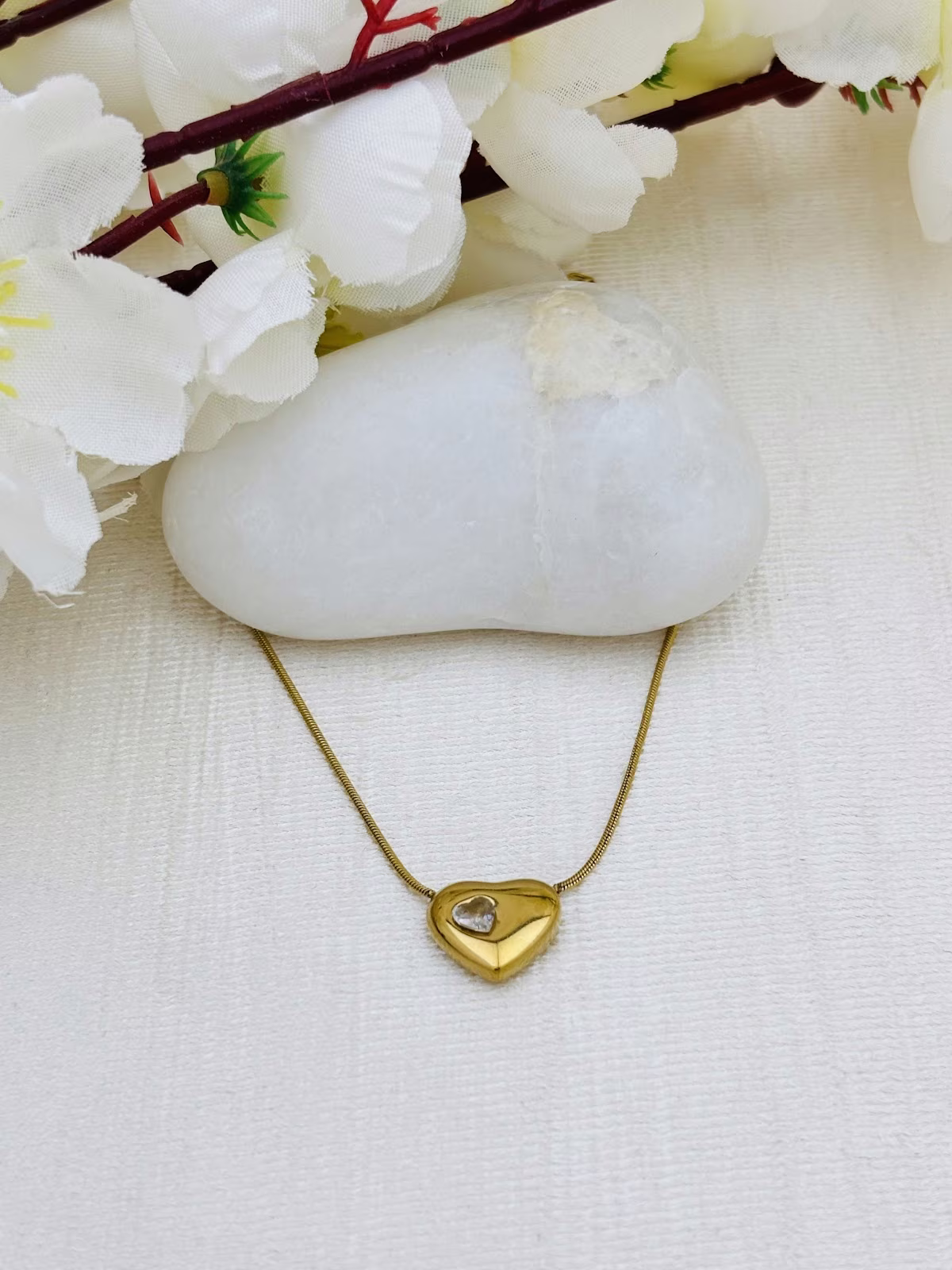 Inset Crystal Heart