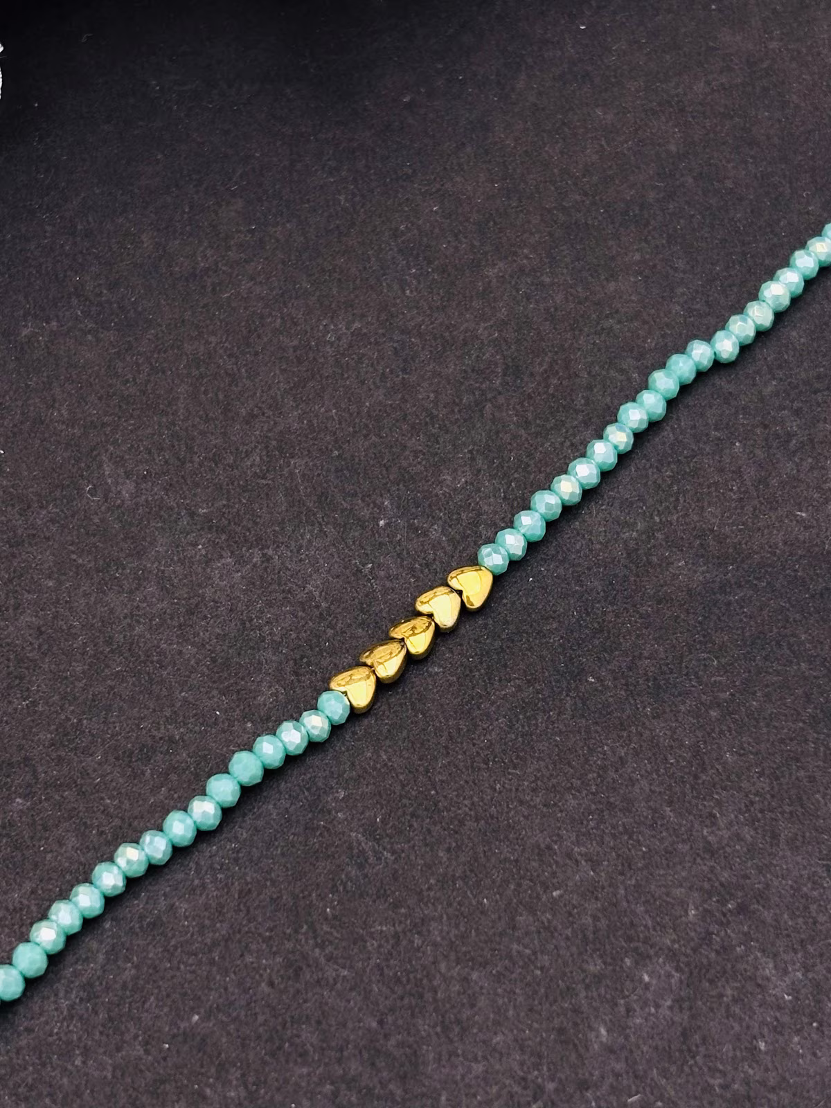 Golden Hearty Bracelet – Turquoise