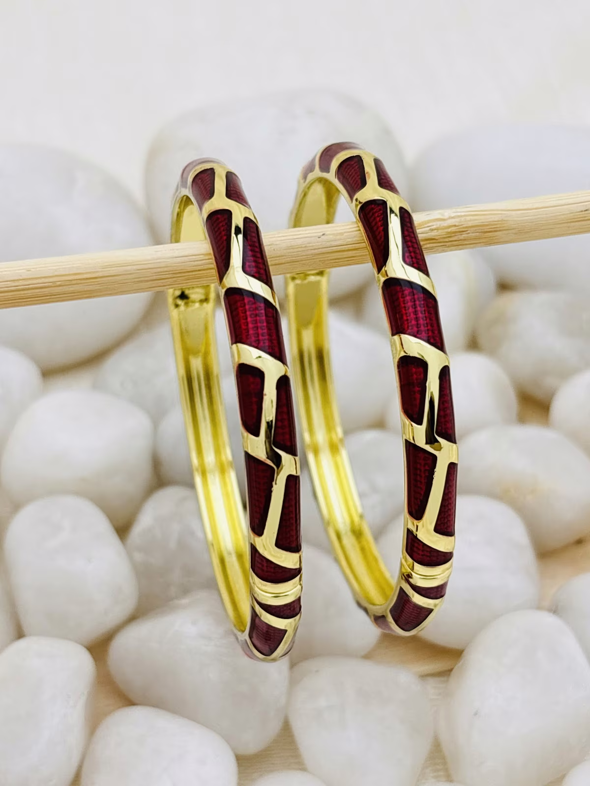 Lattice Meenakari Kada – Maroon
