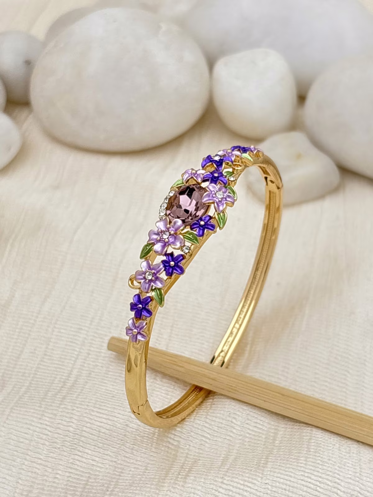 Jewel Cluster Bracelet – Purple