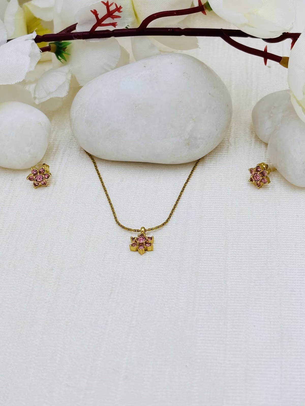 Blossom Pendant Set – Blush Pink