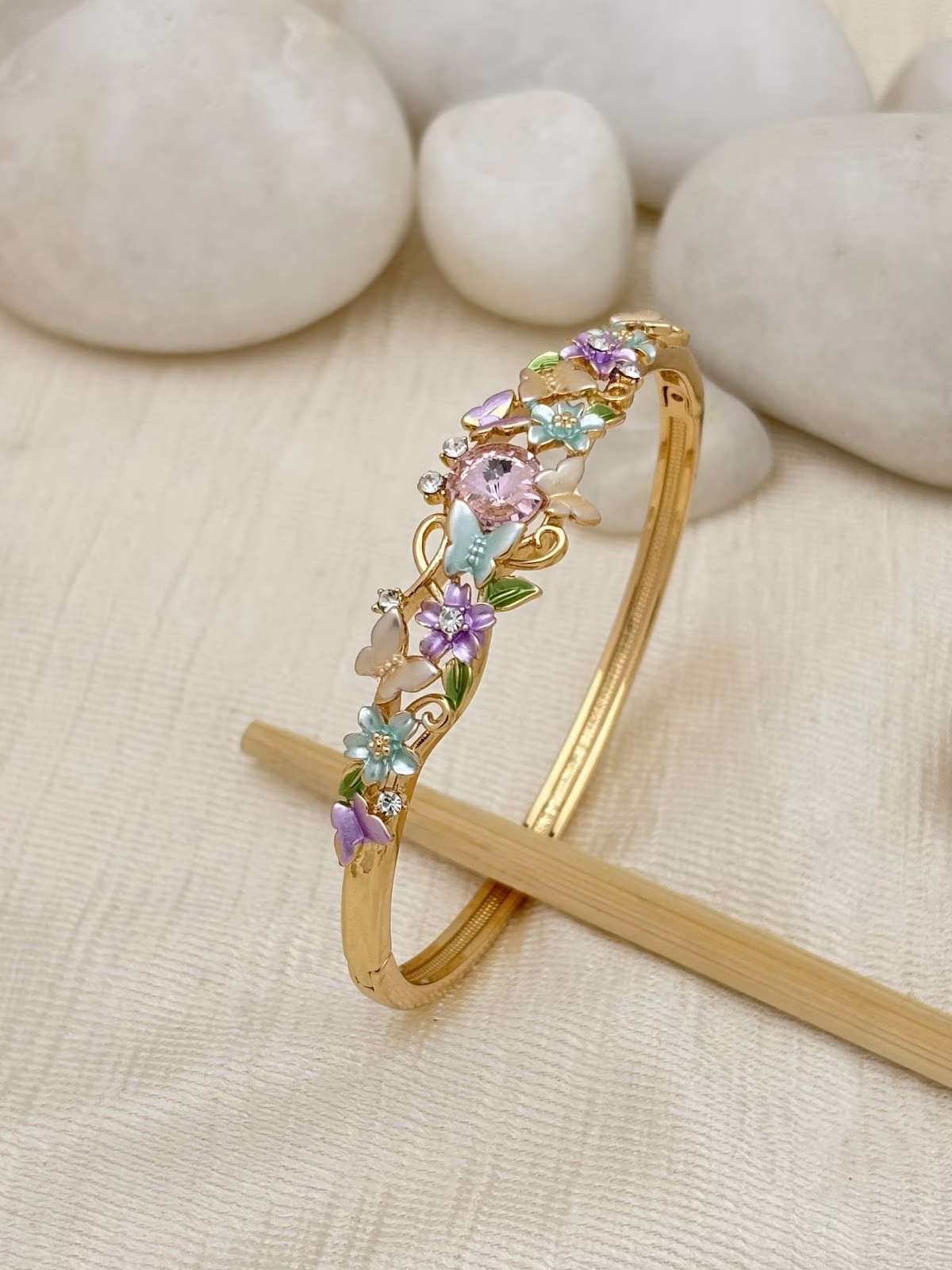 Floral Jewel Bracelet – Pink