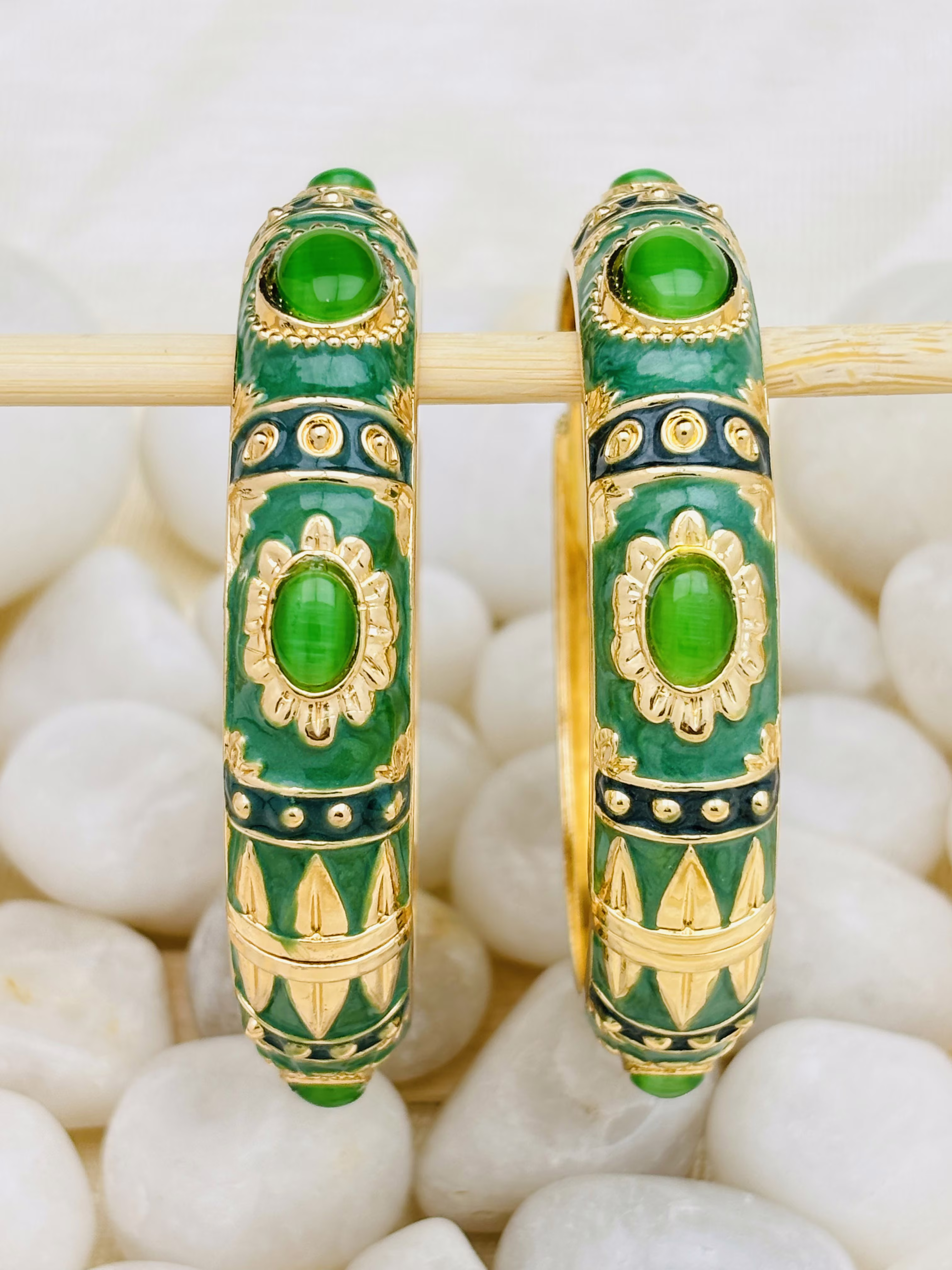 Imperial Medallion Meenakari – Emerald Teal