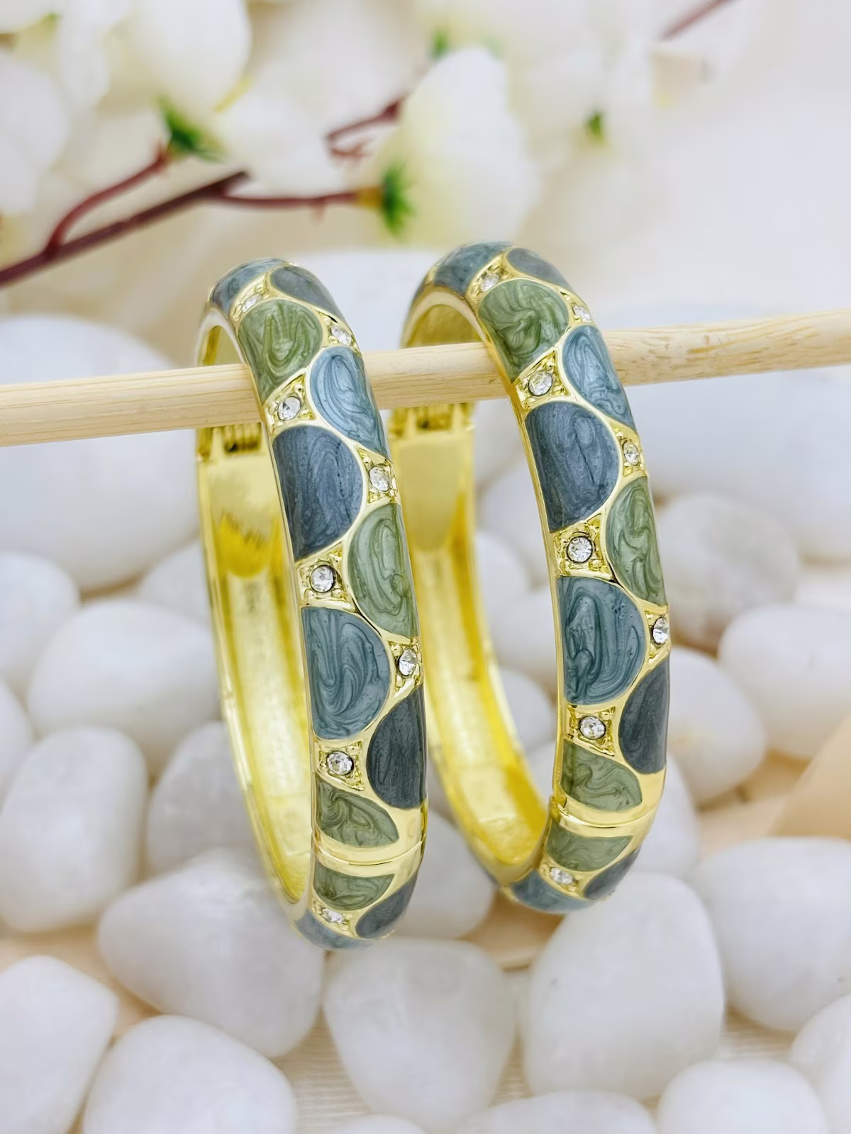 Regal Petal Meenakari – Sage Green