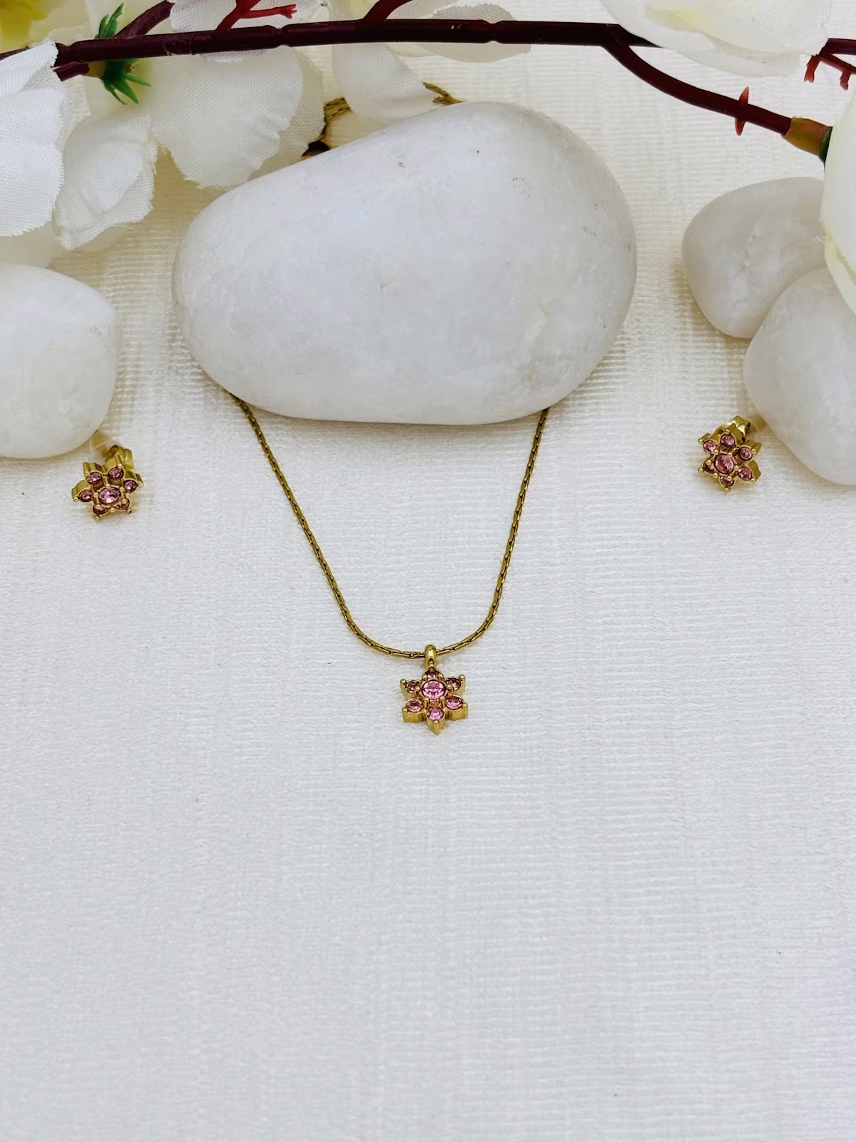 Blossom Pendant Set – Blush Pink