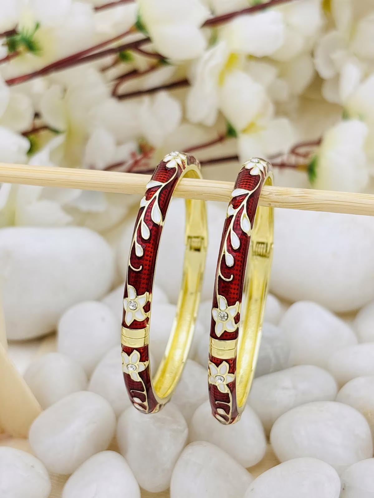 Classic Meenakari Kada – Maroon