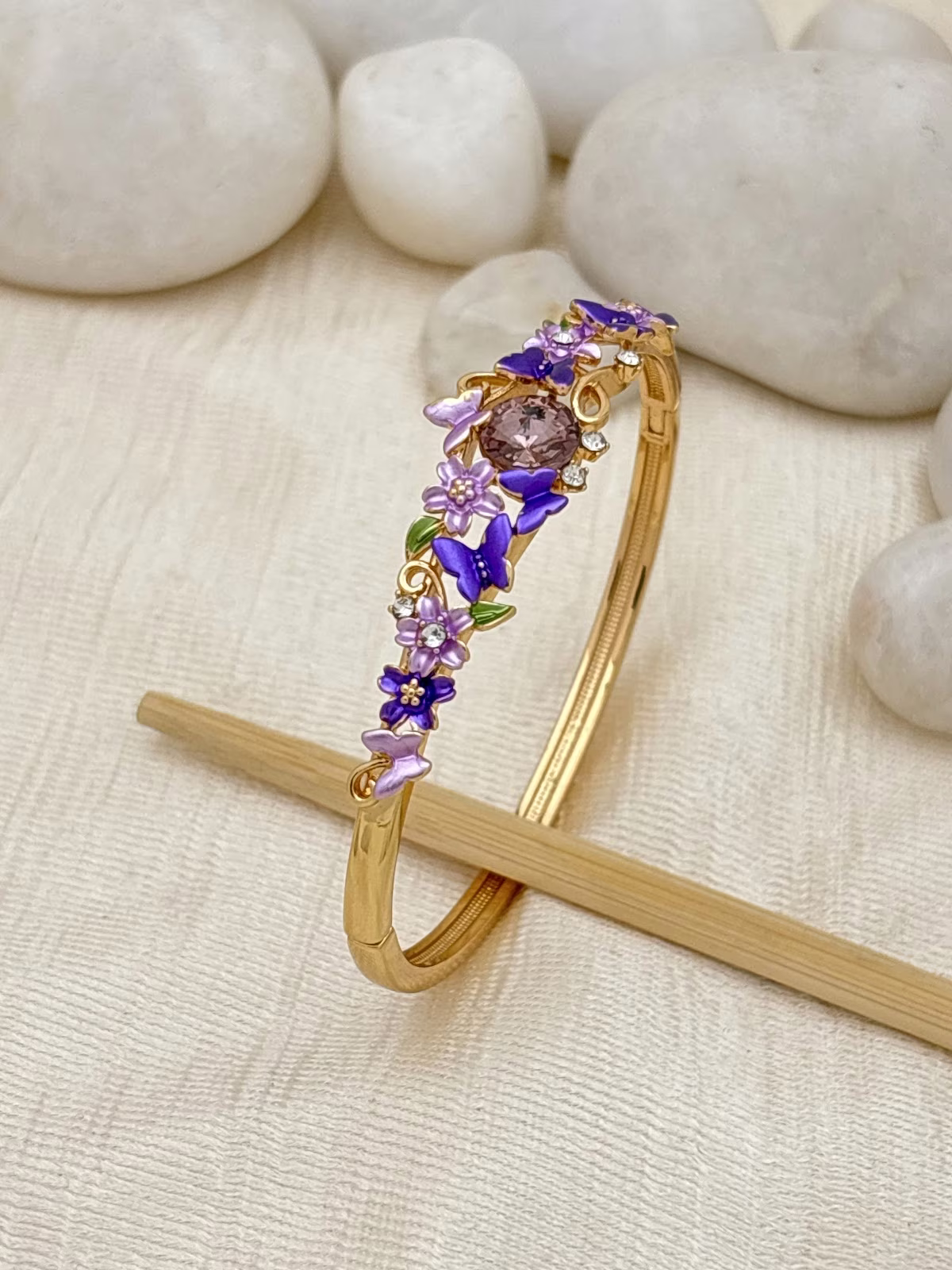 Floral Jewel Bracelet – Purple