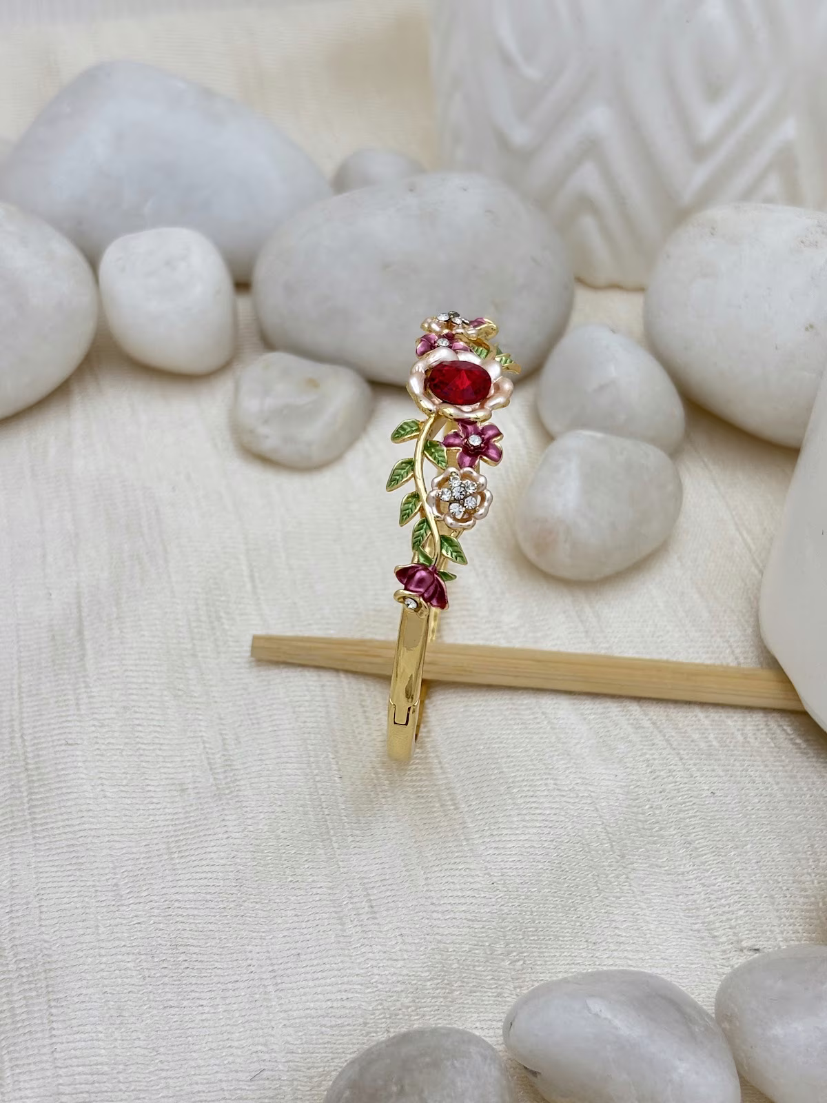 Crystal Bloom Bracelet – Red