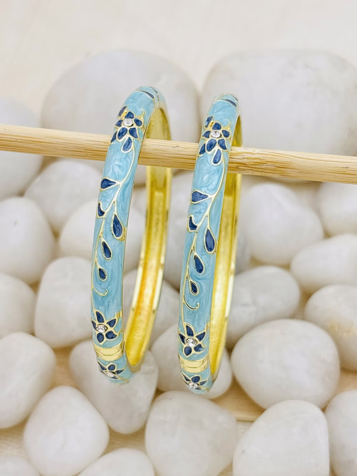 Garden Meenakari Kada – Powder Blue