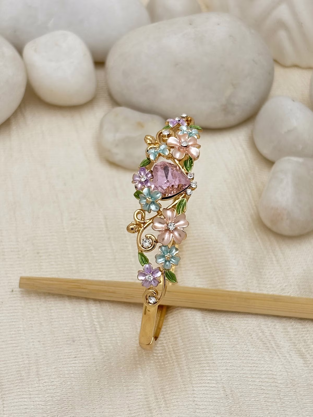 Floral Gem Bracelet – Pink